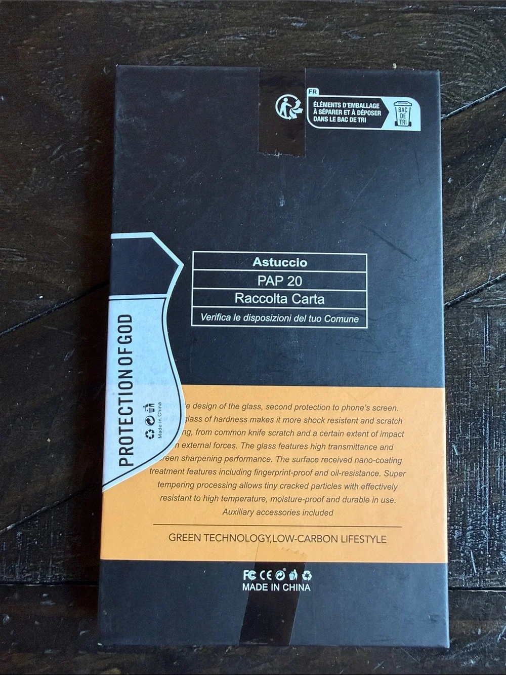 Tempered Glass Screen Protector for iPhone 13 - Black/Orange Packaging